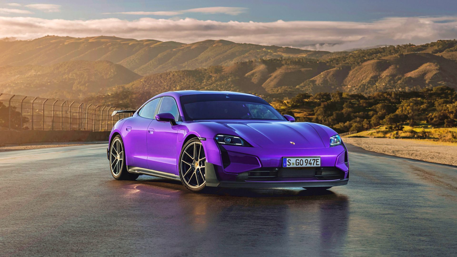 Porsche Taycan Turbo GT in high-speed action